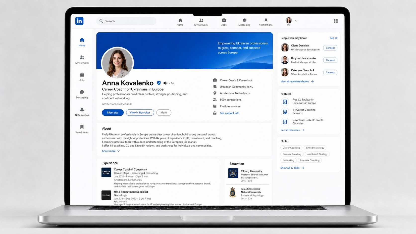 Приклад готового LinkedIn-профілю